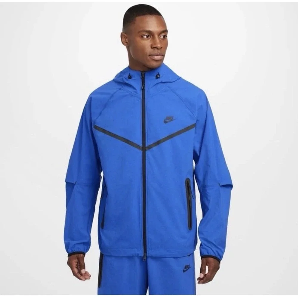 NEW Nike Tech Fleece Woven Track Jacket Royal Blue Men's Size Small HM7151-480